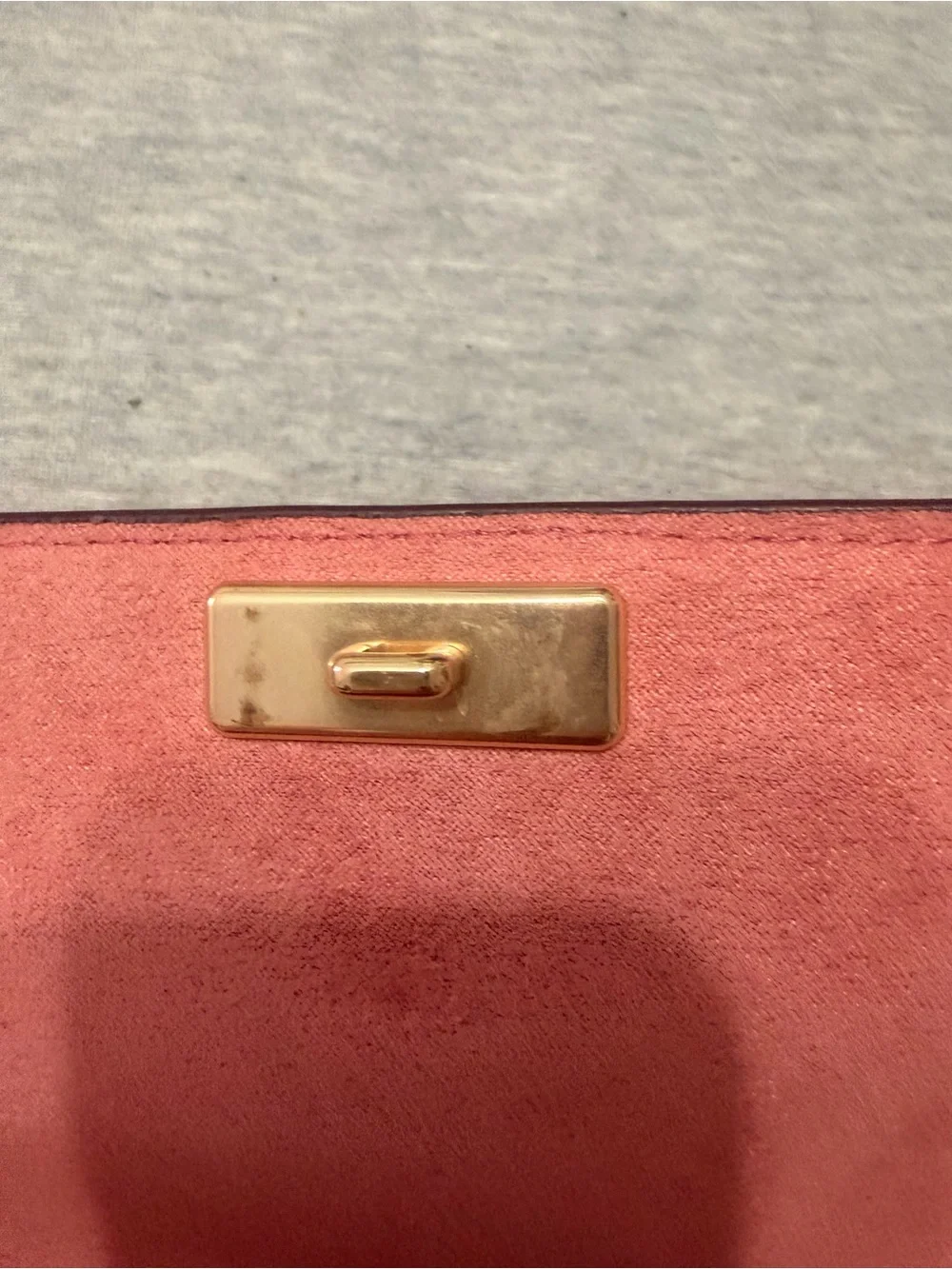 Coach Coral Leather cross body purse with Gold Logo
